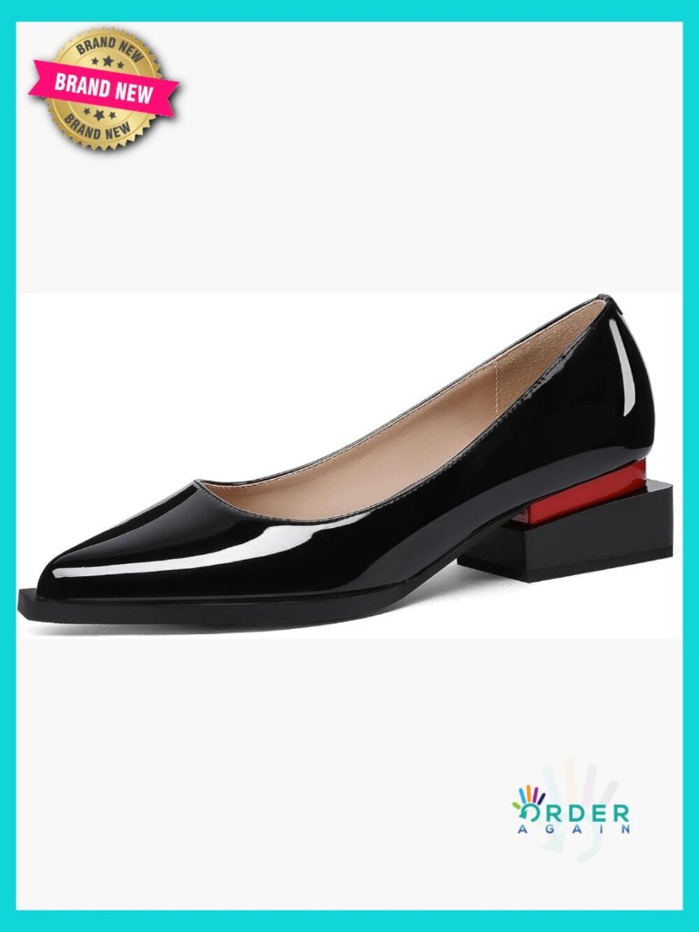 Chunky Heel Pumps with Arch Support Pointed Toe Dressy Flats for Office Wedding